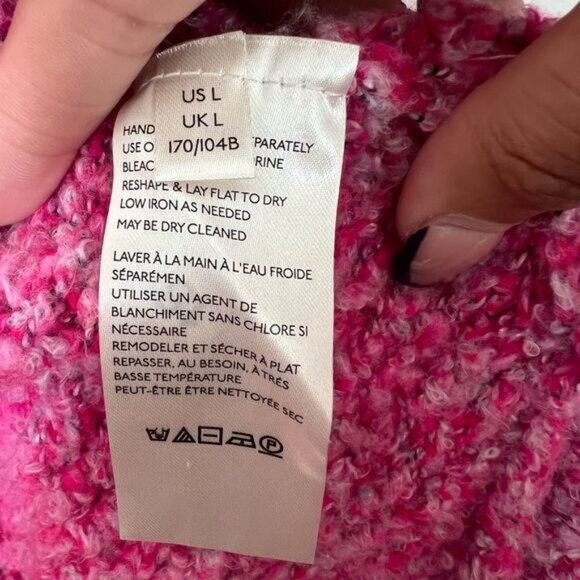 Free People Pink Prickly Pear Boho Oversized BFF Open Cardigan Large - Picture 12 of 14